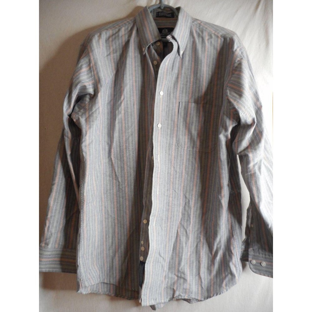 Stafford wrinkle free Cotton blend Striped Shirt - Picture 1 of 7